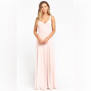 Anthropologie Show Me Your Mumu Jenn maxi gown dusty blush crisp size XS NWOT